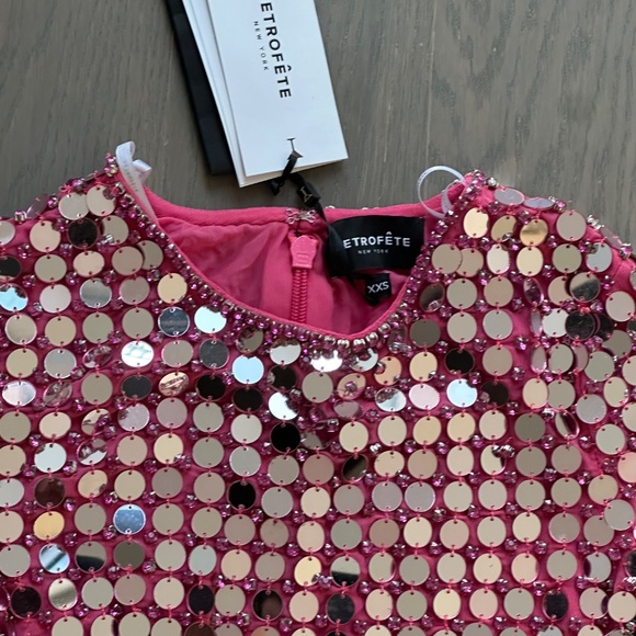 RETROFETE Rialta Candy Pink Sequin Long Sleeve Maxi Dress - XXS - with tags - Picture 8 of 14